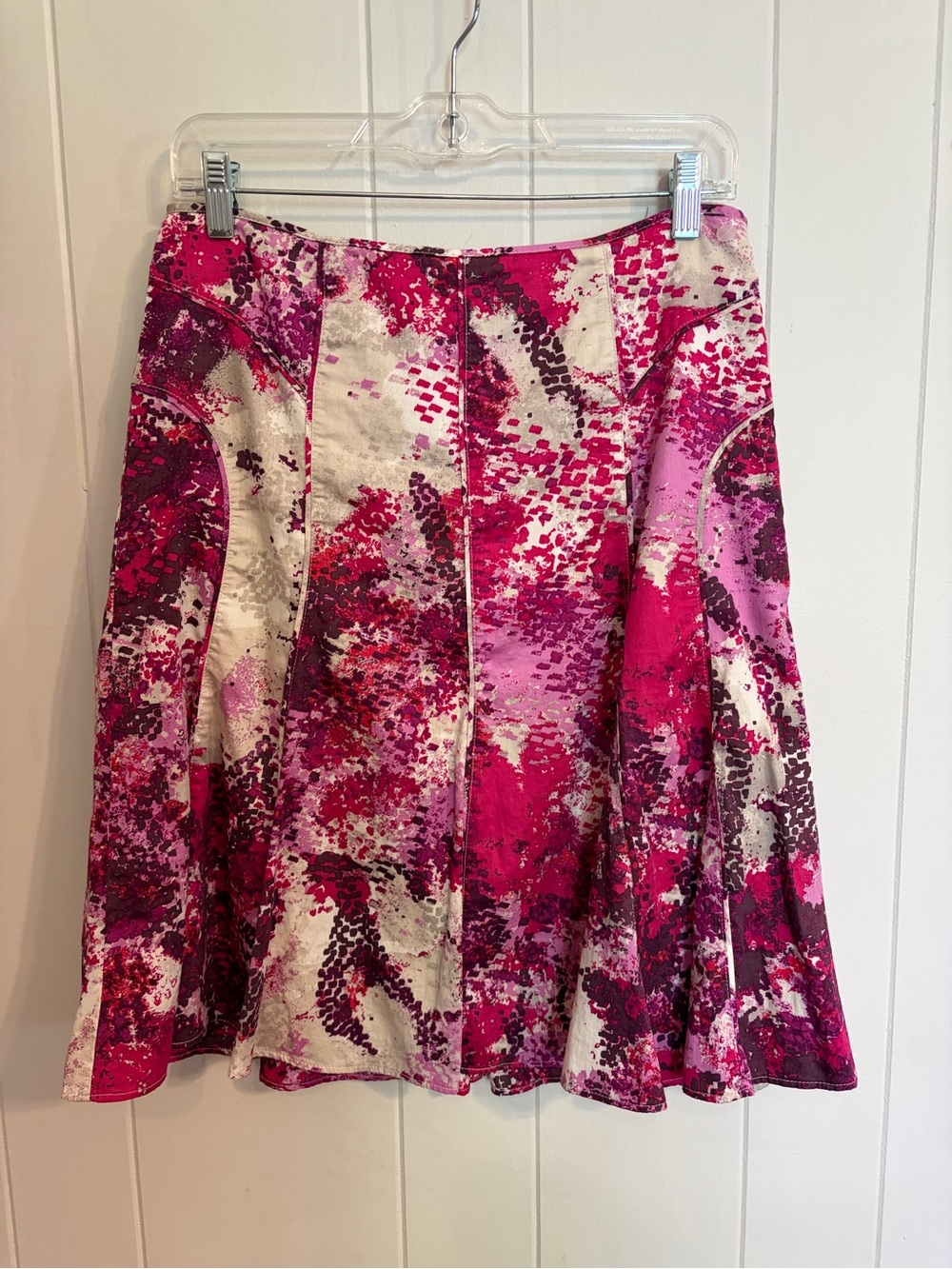 Ann Taylor Pink Floral Print A-Line Skirt